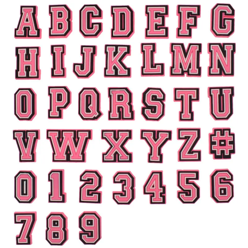 Pink Letter Shoe Charms for Crocs ACcessories Women Sandals Badge Buckle Kids Pins Men Decoration Jeans Shoe Accessories