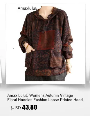 Amax LuluE Winter Fashion Clothes Womens Loose Warm Hooded Knitted Padded Hoodies Ladies Casual Vintage Thicken Long Sweatshirts