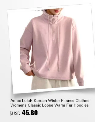Amax LuluE Winter Fashion Clothes Womens Loose Warm Hooded Knitted Padded Hoodies Ladies Casual Vintage Thicken Long Sweatshirts