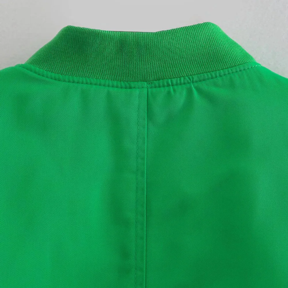 Klacwaya Bomber Jacket For Women 2022 Khaki Green Bomber Coat Women Padded Jacket Oversized Casual Jackets