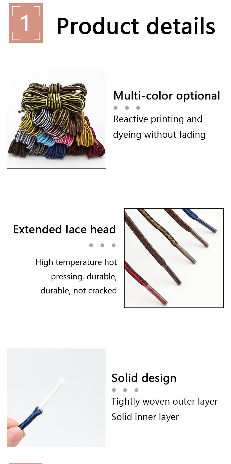 New Round Shoelaces Striped Double Color Shoe Laces Outdoor Hiking Leisure Boots Shoes Lace Sneakers Casual Shoelace Accessories