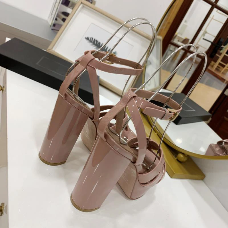 Fashion Women's Sandals Brand Luxury Women's Shoes Elegant Party High Heels Leather Waterproof Office Shoes Sexy Dating Shoes