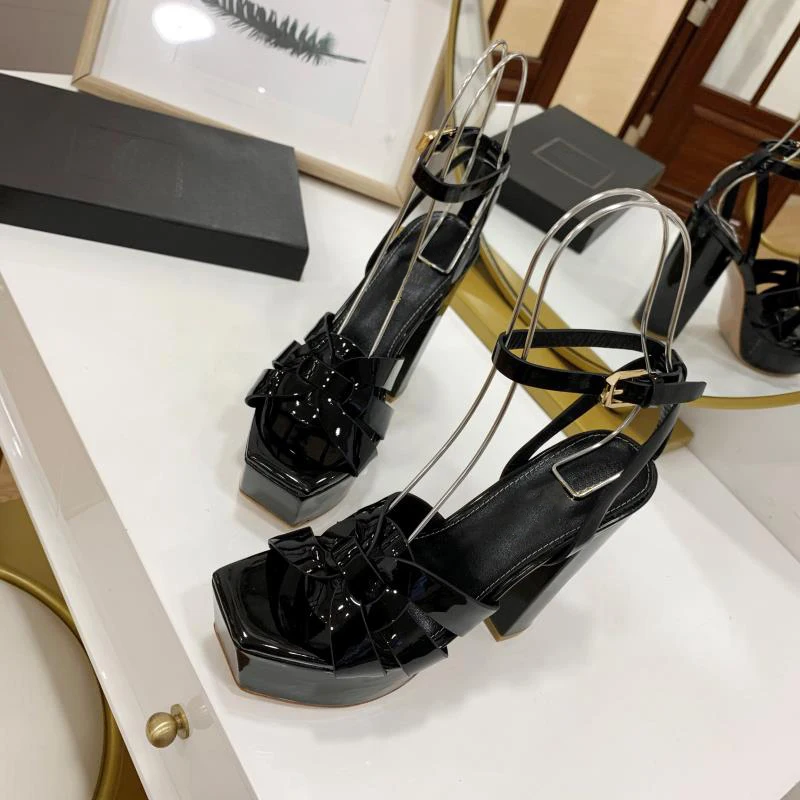Fashion Women's Sandals Brand Luxury Women's Shoes Elegant Party High Heels Leather Waterproof Office Shoes Sexy Dating Shoes