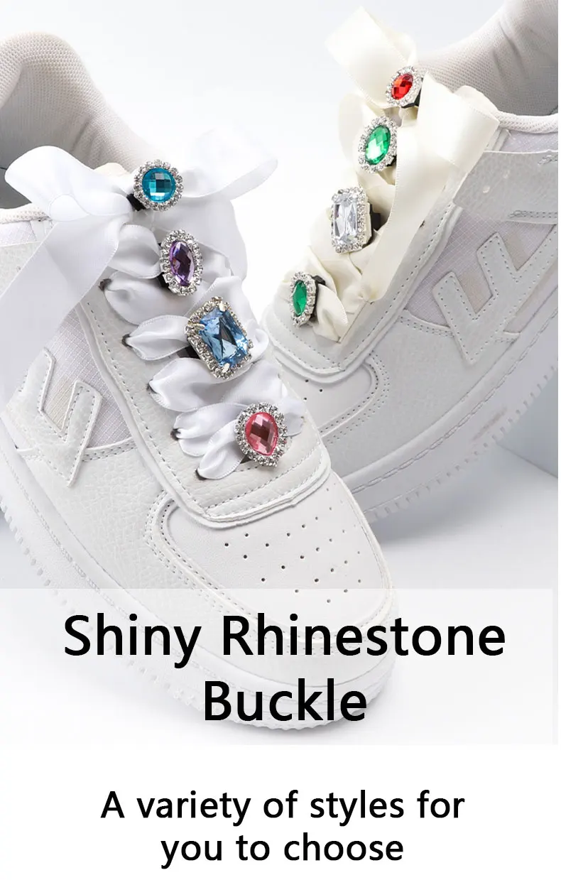 1PC Diamond Shoelaces Decoration Luxurious Shiny Rhinestones Buckle Shoes Accessories Plastic Shoe Charms Design for Sneaker