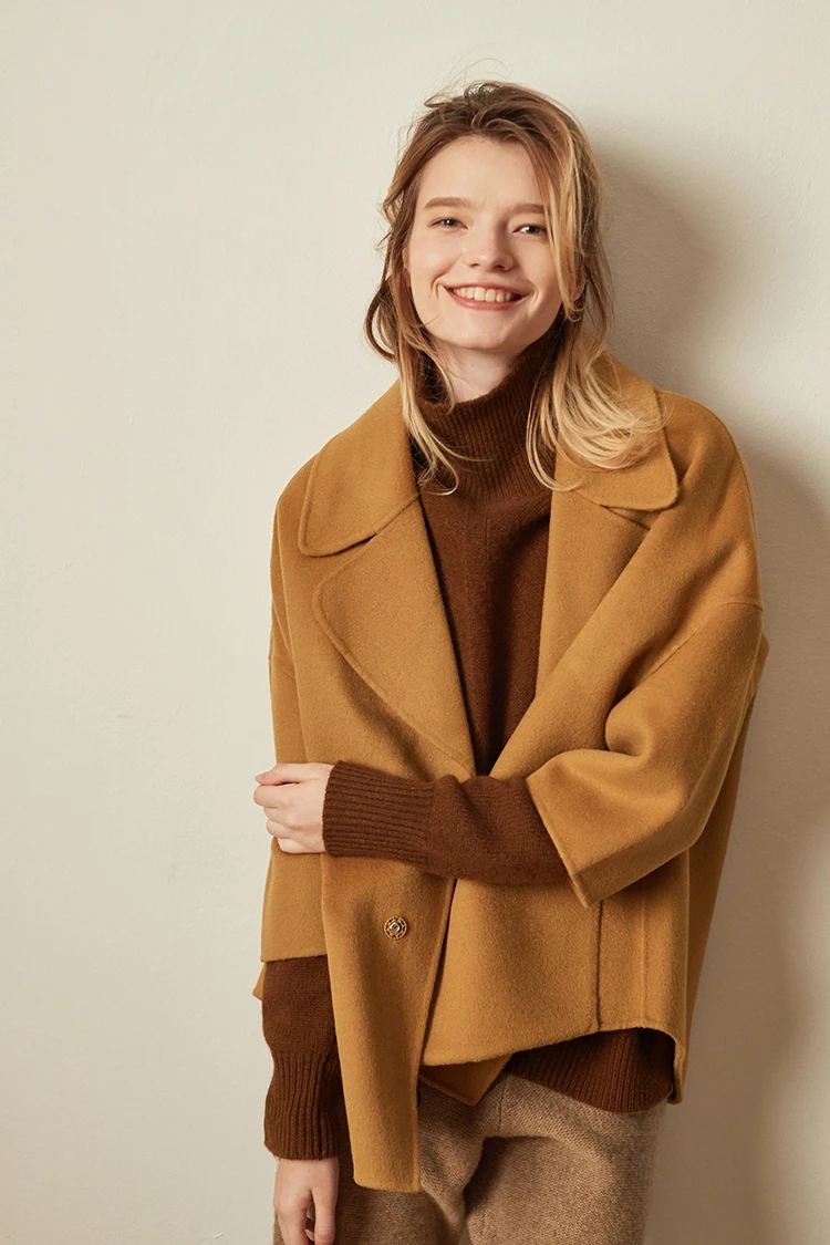 Autumn and Winter New Cashmere Sweater Women's High-Necked Pullover Loose Thick Sweater Short Paragraph Knit Shirt