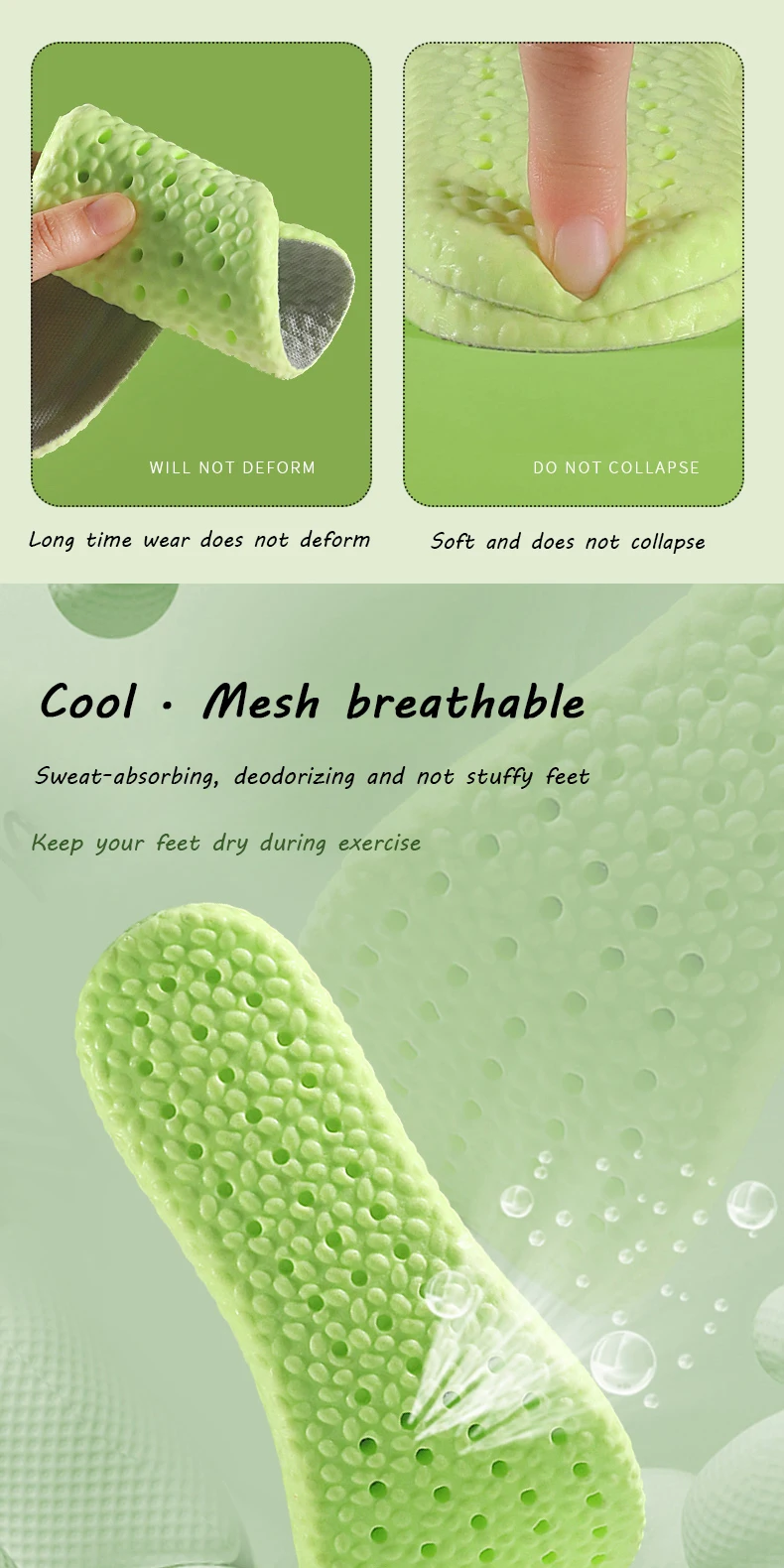 New EVA Sports Insole for Shoes Soft Shock-Absorbing Breathable Deodorant Insoles for Feet Man Women Shoe Sole Running Template