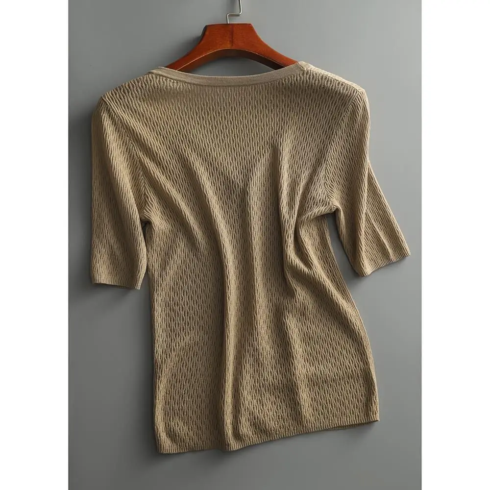 Temperament French hollow out ice silk short sleeve sweater cardigan female summer new thin loose jacket jacket