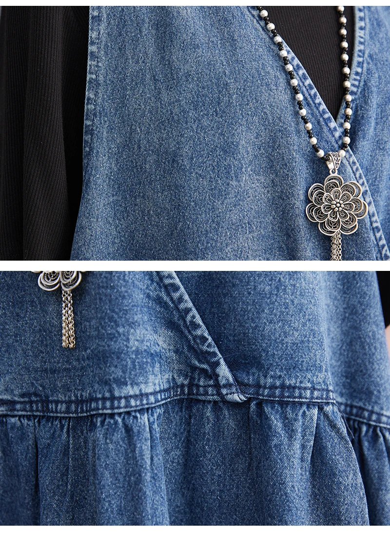 Masss Wasss Fashion Vintage Summer Clothing 2022 Women Loose Classic Vestidos Leisure Elegant Sleeveless Sexy Punk Denim Dresses