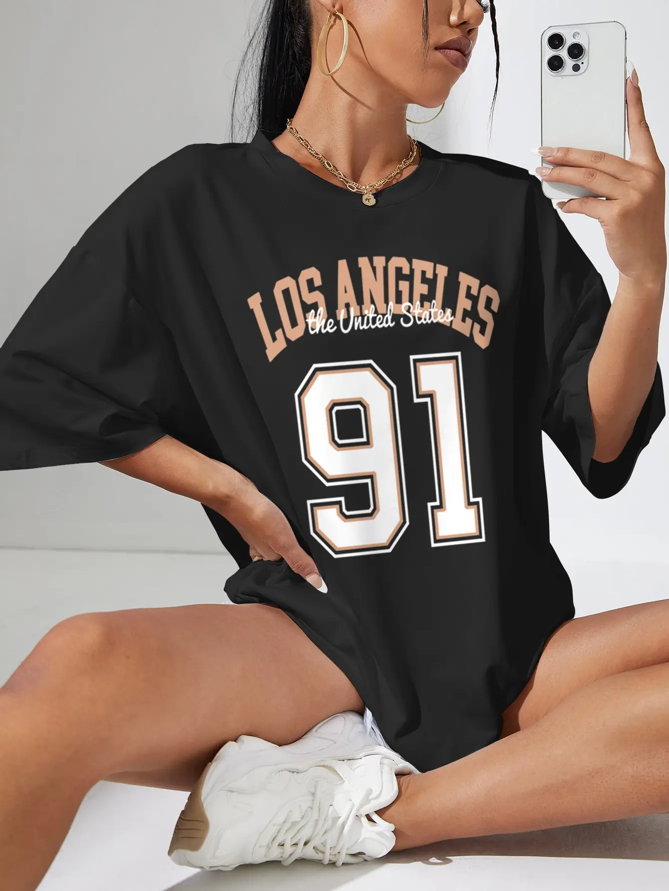 Los Angeles The United States 91 Cotton T-Shirt Original Comfortable T-Shirts Individual Creativity Tshirt Fashion Sport T-Shirt