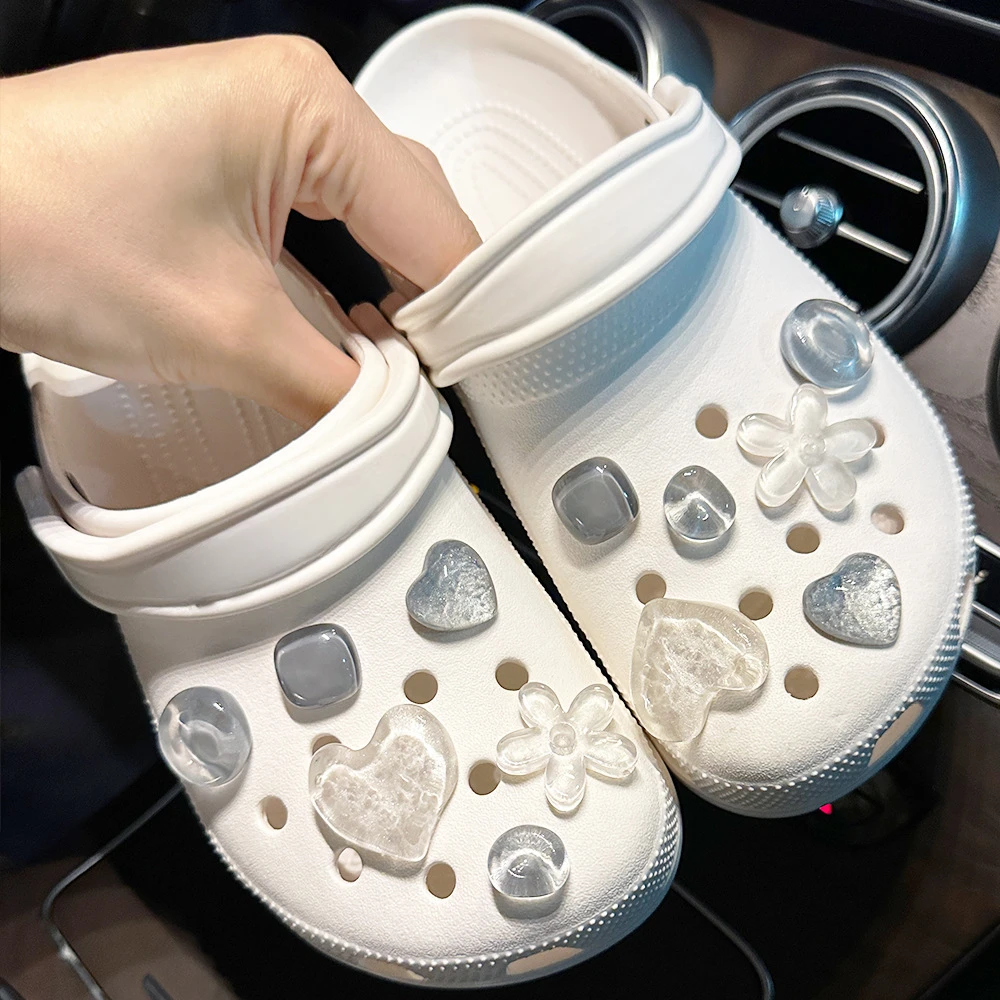 1Set Summer Fashion Shoe Charms Accessories Artificial Crystal Shoe Buckle Decoration for Clogs Shoes Charm