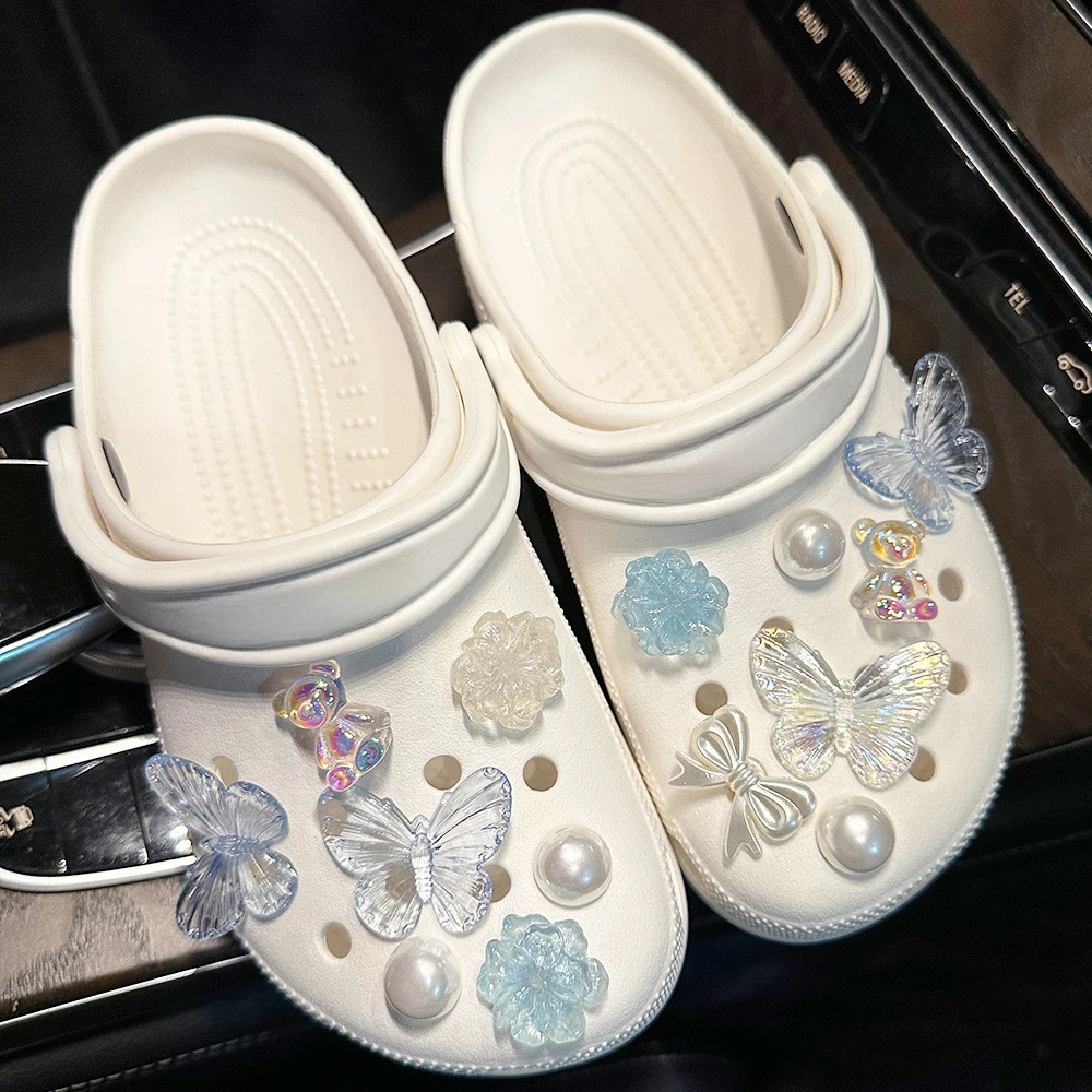1Set Summer Fashion Shoe Charms Accessories Artificial Crystal Shoe Buckle Decoration for Clogs Shoes Charm