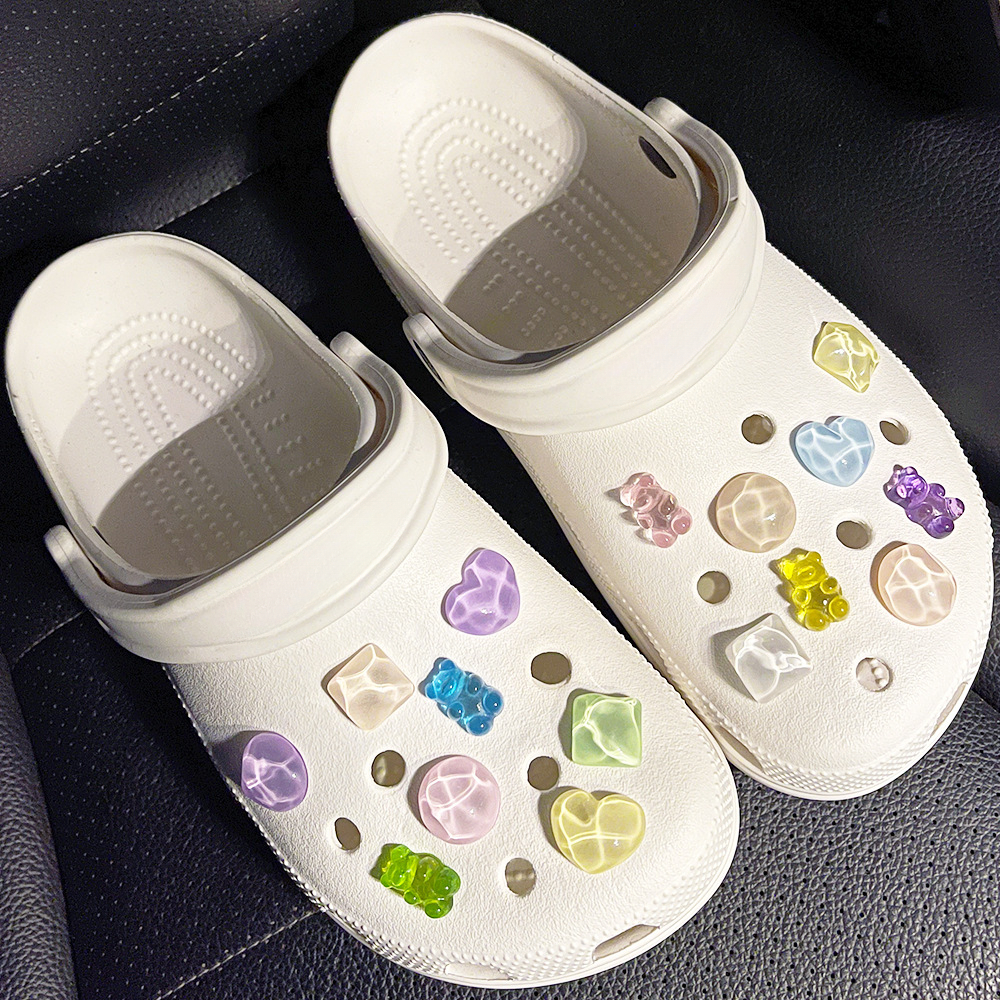 1Set Summer Fashion Shoe Charms Accessories Artificial Crystal Shoe Buckle Decoration for Clogs Shoes Charm