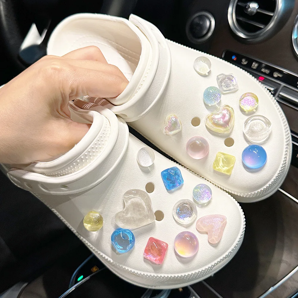 1Set Summer Fashion Shoe Charms Accessories Artificial Crystal Shoe Buckle Decoration for Clogs Shoes Charm