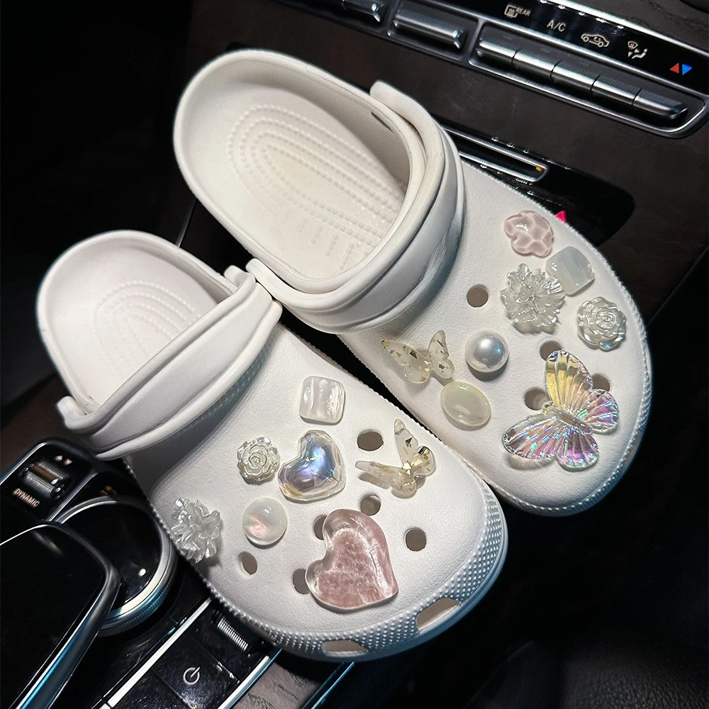 1Set Summer Fashion Shoe Charms Accessories Artificial Crystal Shoe Buckle Decoration for Clogs Shoes Charm