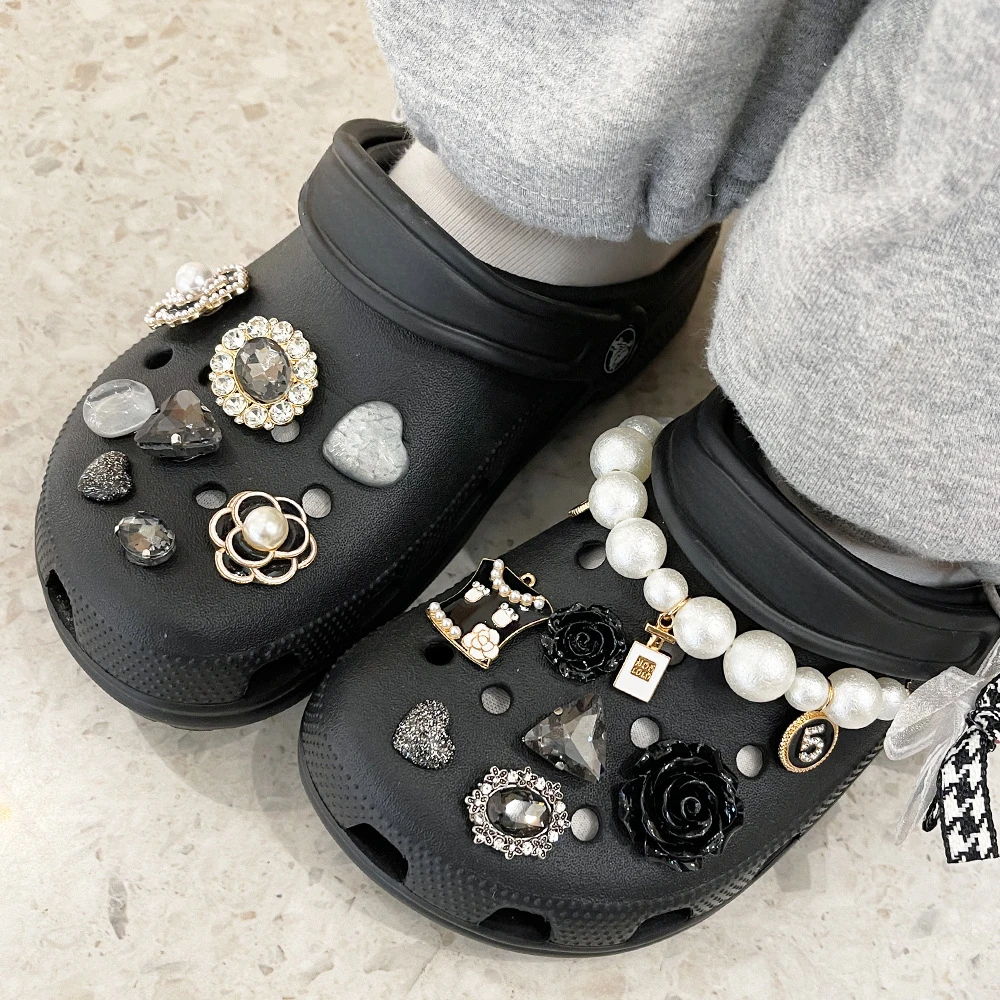 1Set Summer Fashion Shoe Charms Accessories Artificial Crystal Shoe Buckle Decoration for Clogs Shoes Charm