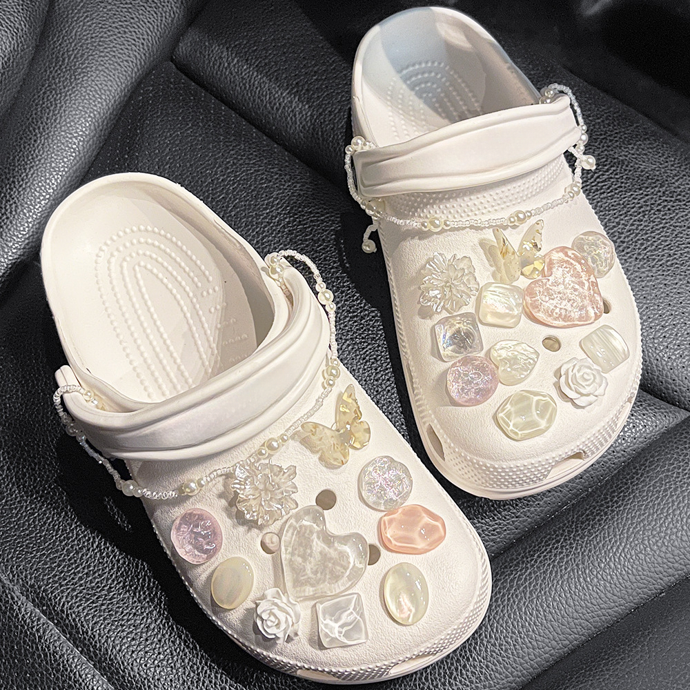 1Set Summer Fashion Shoe Charms Accessories Artificial Crystal Shoe Buckle Decoration for Clogs Shoes Charm