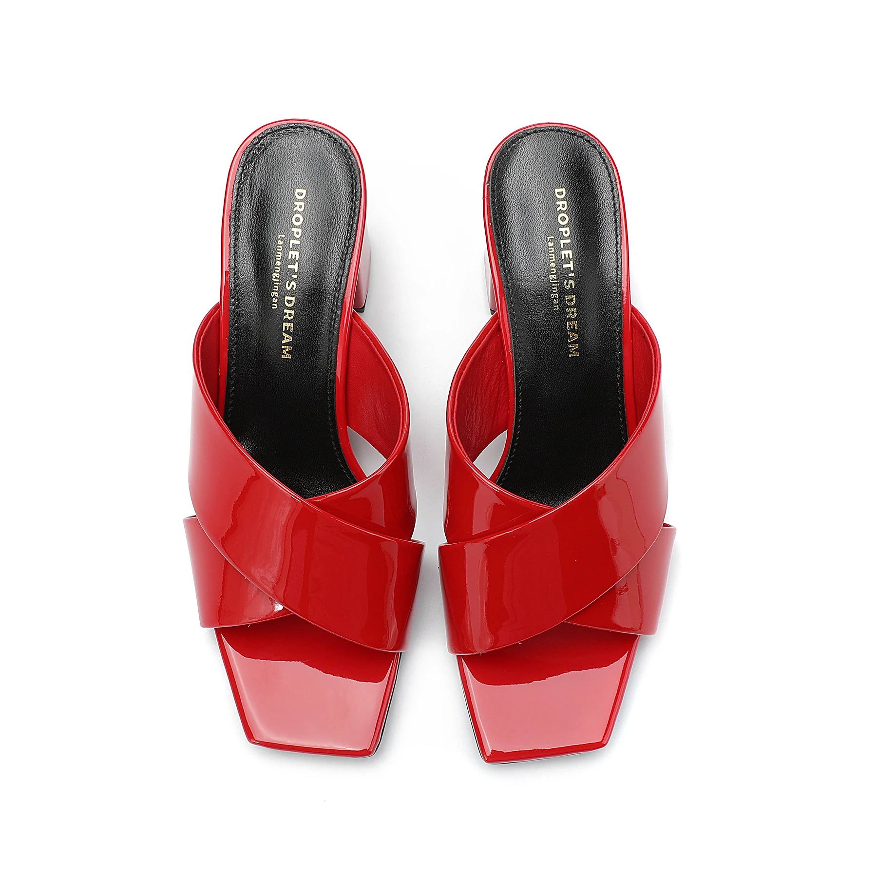 Women's Slippers Summer High Heel Fish Mouth Shoes 2023 New Genuine Leather Open Toe Thick Heel Women's Shoes High Heel Shoes