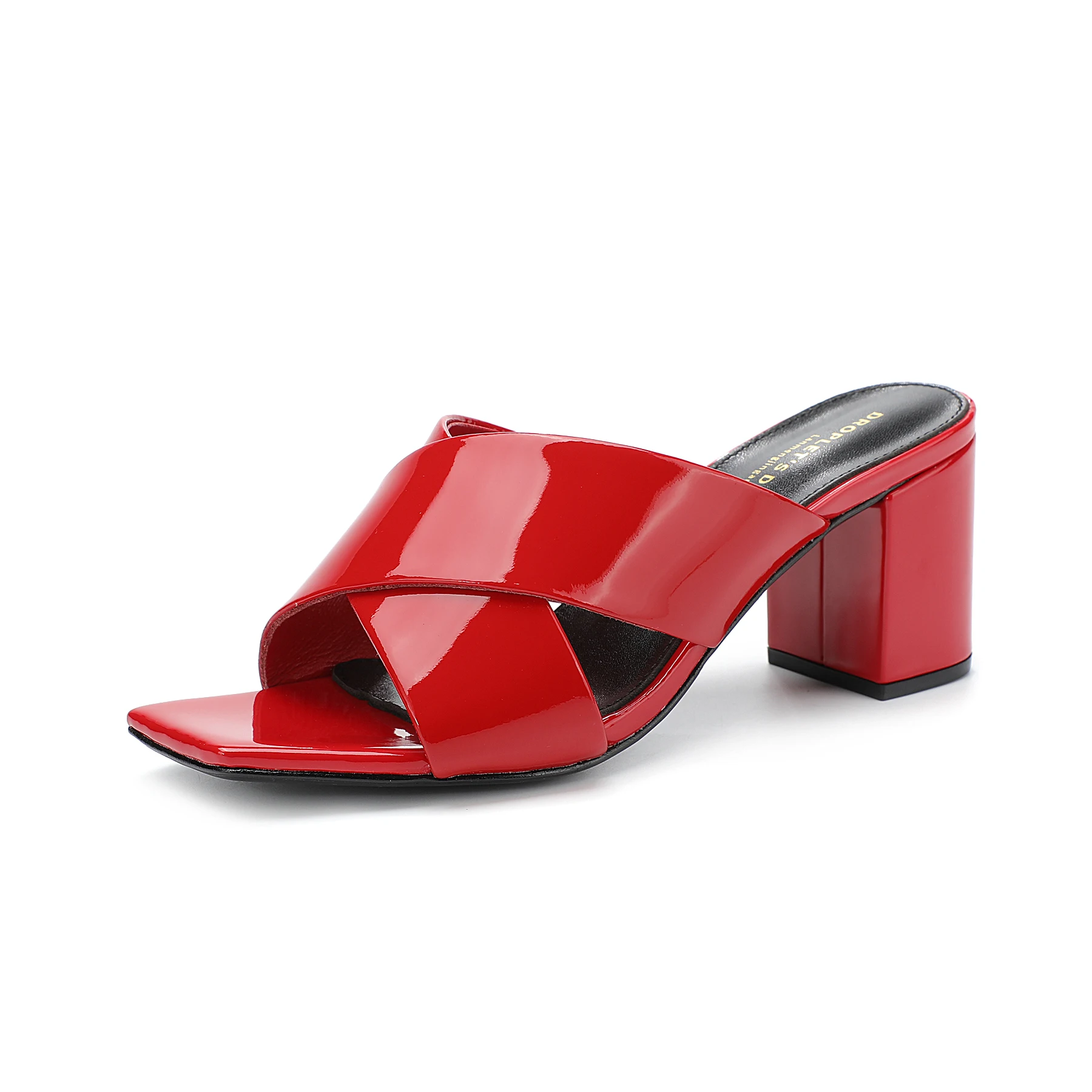 Women's Slippers Summer High Heel Fish Mouth Shoes 2023 New Genuine Leather Open Toe Thick Heel Women's Shoes High Heel Shoes