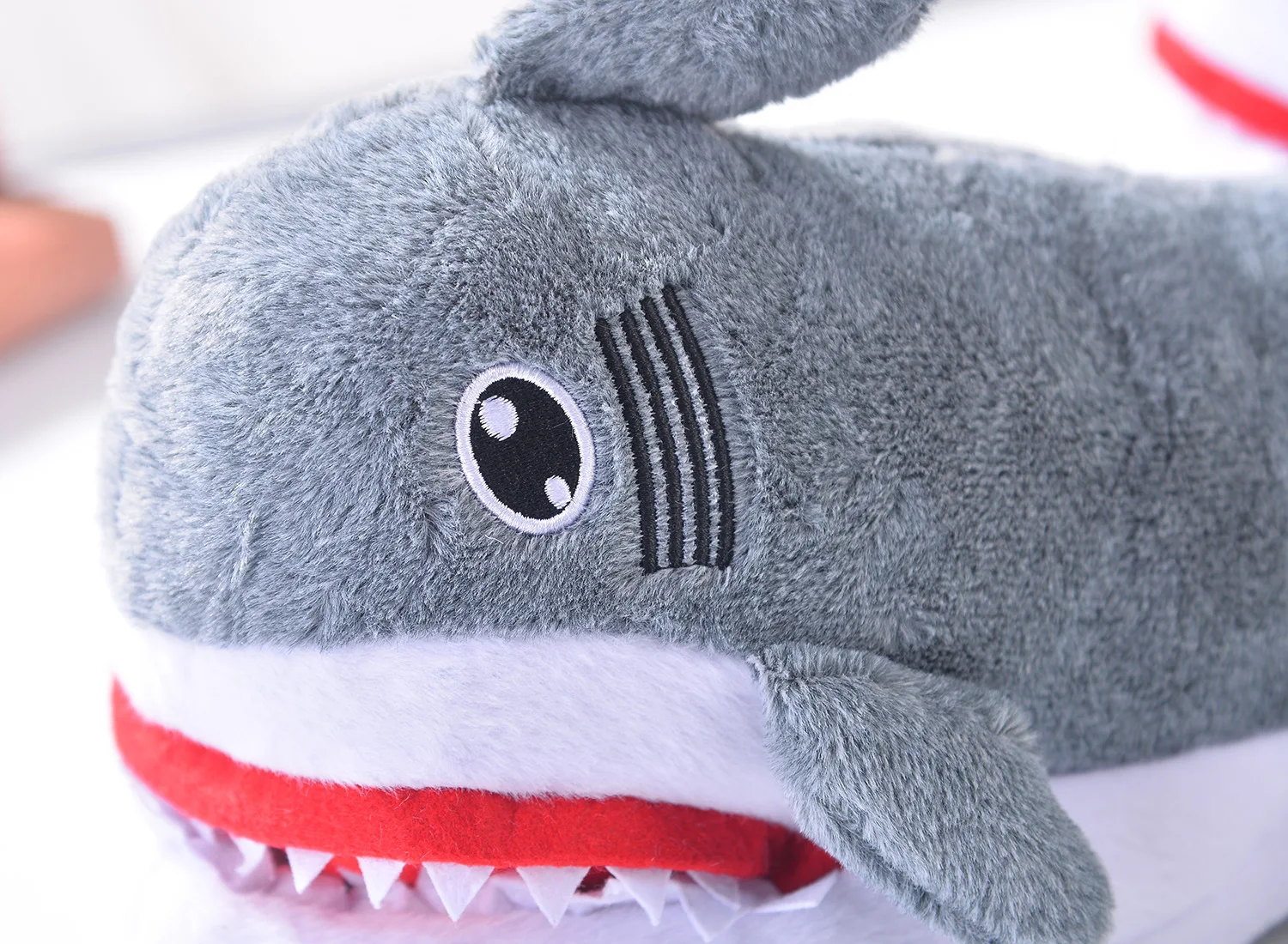 Funny Fuzzy Shark Slippers Men Women Free Size Winter Indoor Cotton Shoes Girls Adult Fluff Animal Slippers House Shoes Fish