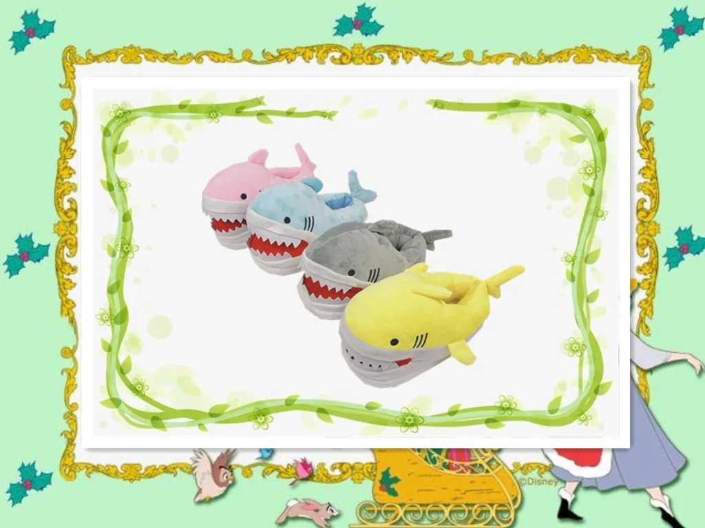 Funny Fuzzy Shark Slippers Men Women Free Size Winter Indoor Cotton Shoes Girls Adult Fluff Animal Slippers House Shoes Fish