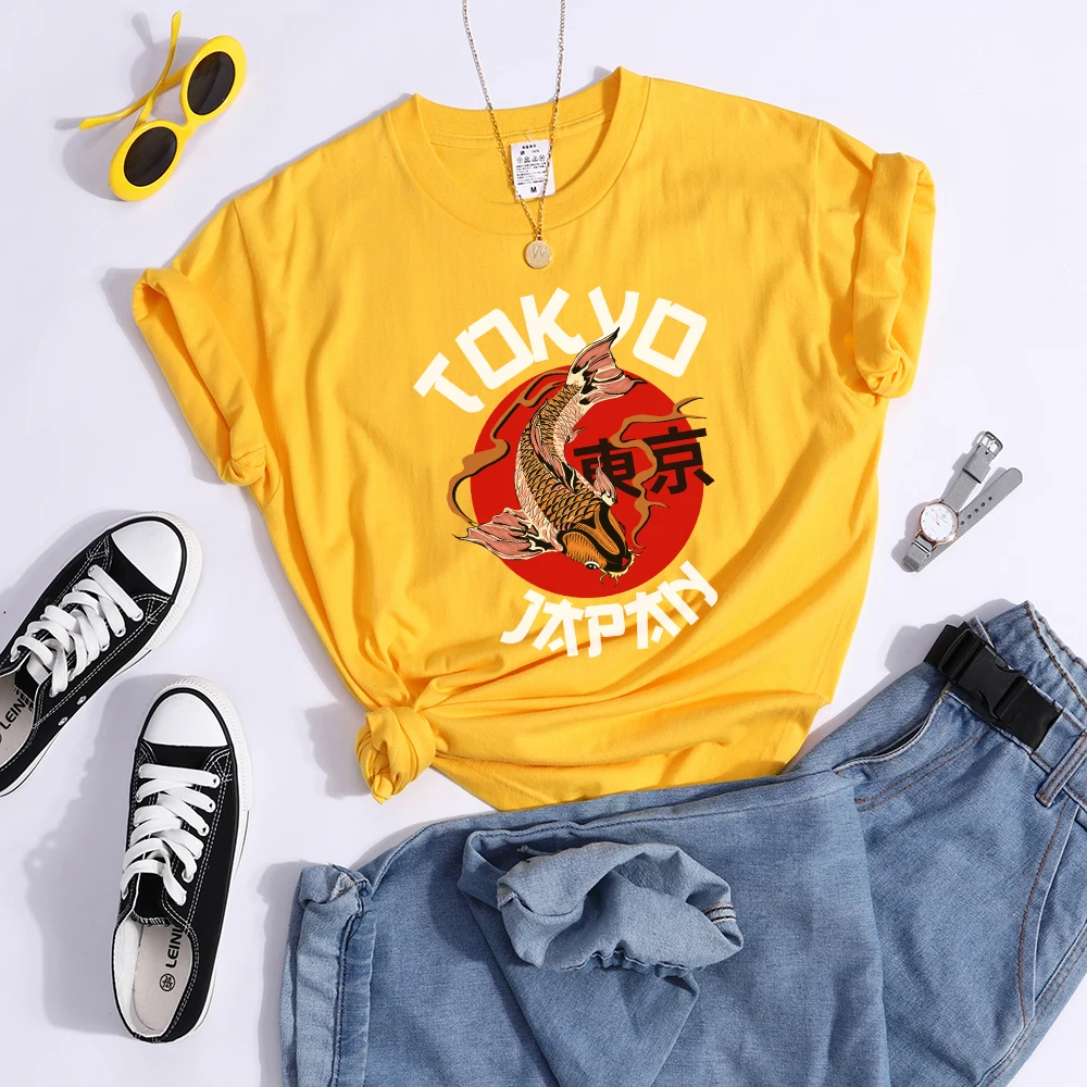 Tokyo Sun Carp, Japan Prints Tshirt Fashion Summer T Shirt Street High Quality Tee Clothing Breathable Sport Cool Women T Shirts