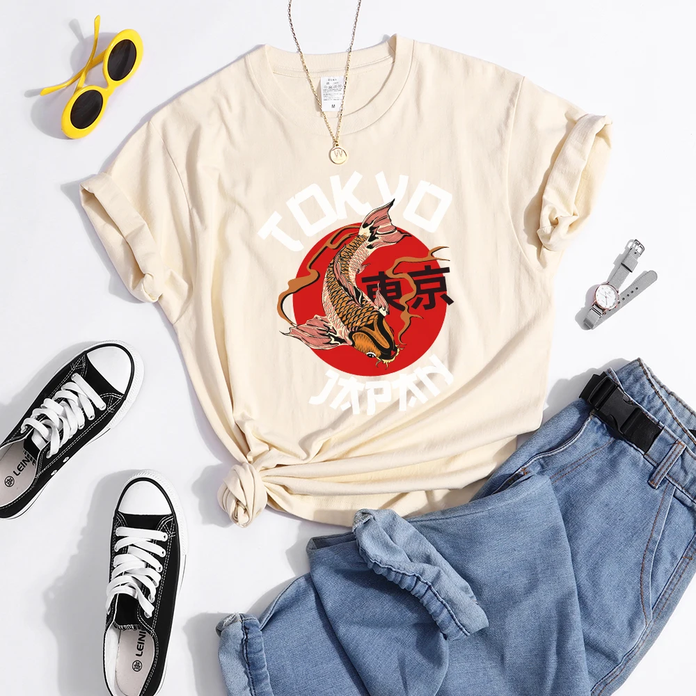 Tokyo Sun Carp, Japan Prints Tshirt Fashion Summer T Shirt Street High Quality Tee Clothing Breathable Sport Cool Women T Shirts