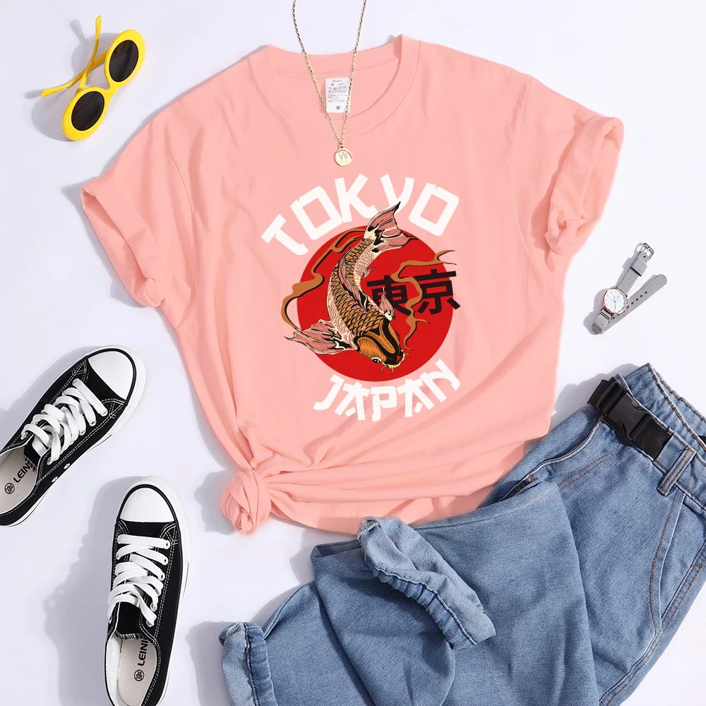 Tokyo Sun Carp, Japan Prints Tshirt Fashion Summer T Shirt Street High Quality Tee Clothing Breathable Sport Cool Women T Shirts