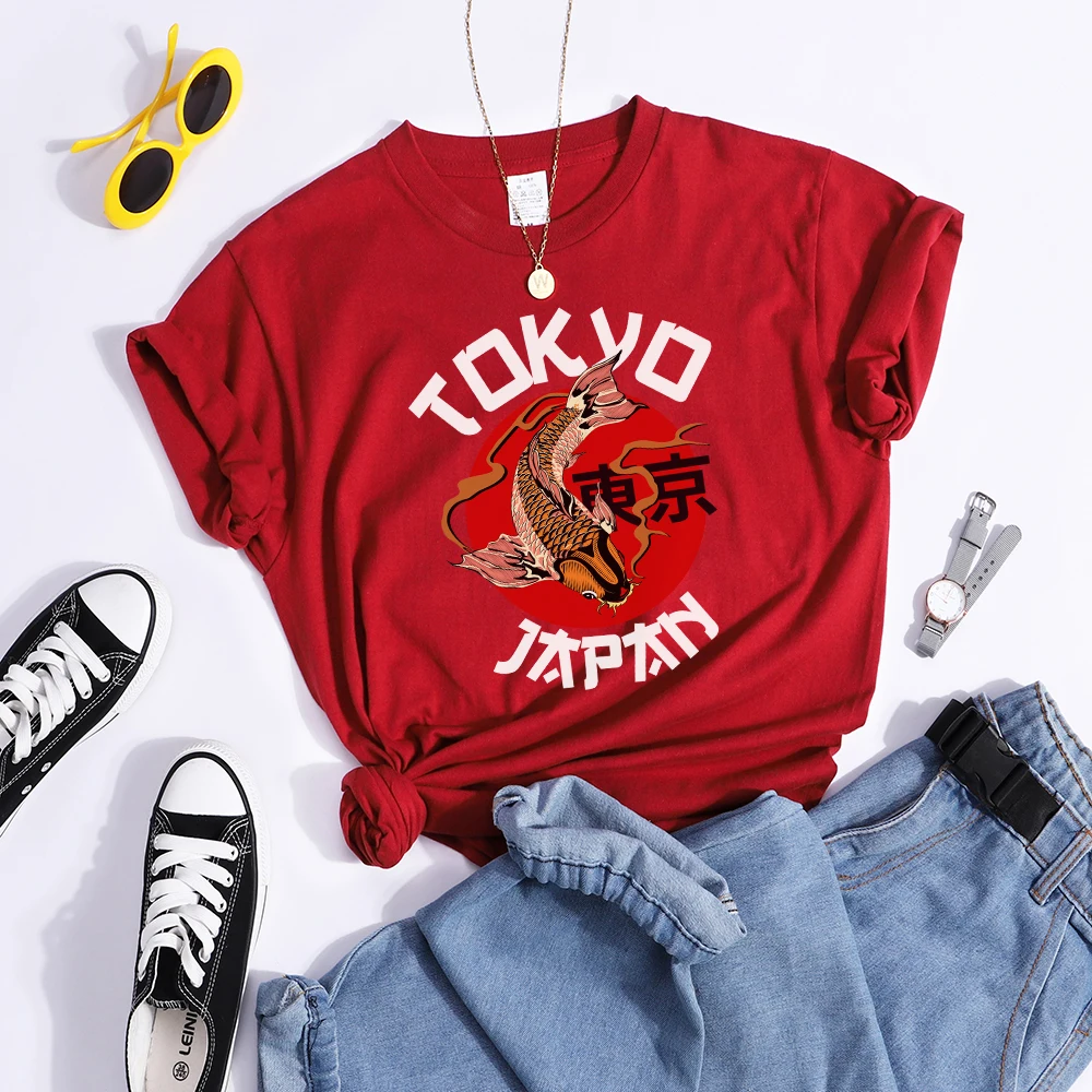 Tokyo Sun Carp, Japan Prints Tshirt Fashion Summer T Shirt Street High Quality Tee Clothing Breathable Sport Cool Women T Shirts