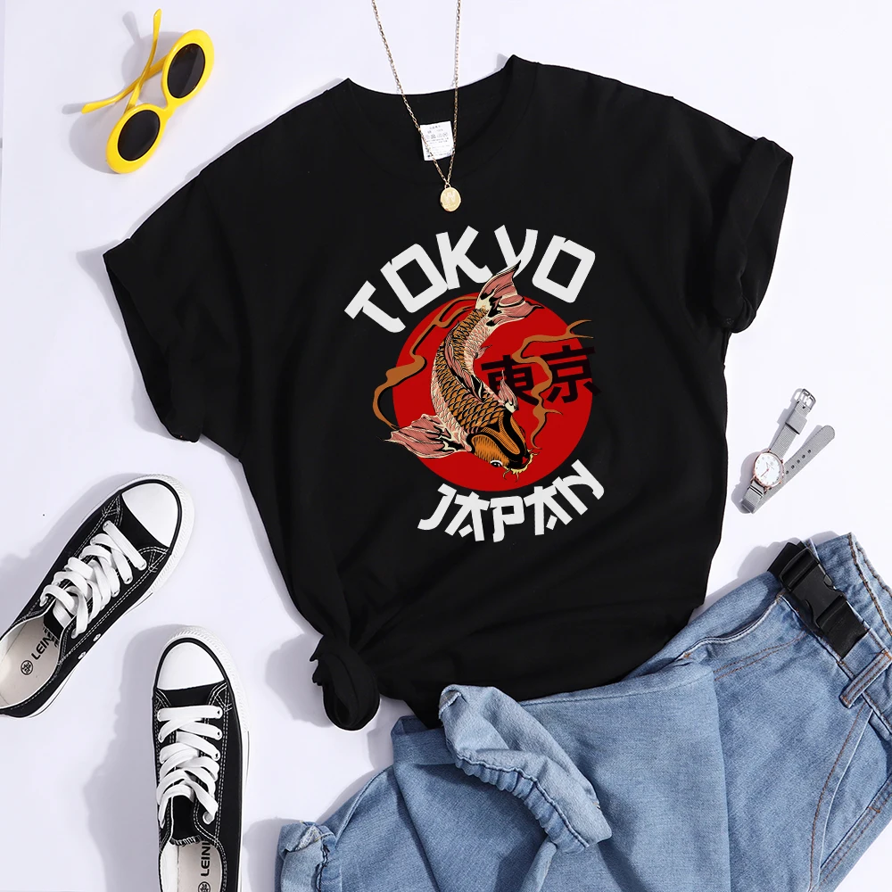 Tokyo Sun Carp, Japan Prints Tshirt Fashion Summer T Shirt Street High Quality Tee Clothing Breathable Sport Cool Women T Shirts