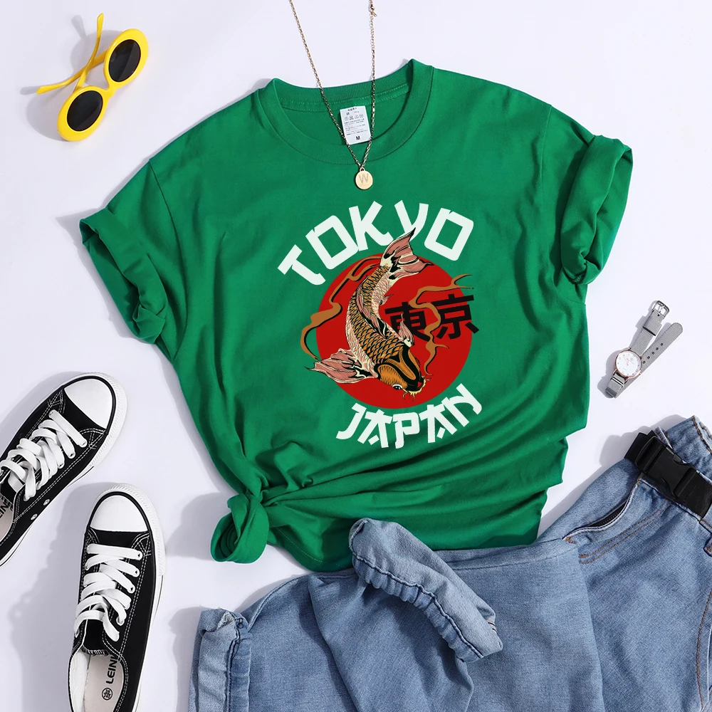 Tokyo Sun Carp, Japan Prints Tshirt Fashion Summer T Shirt Street High Quality Tee Clothing Breathable Sport Cool Women T Shirts