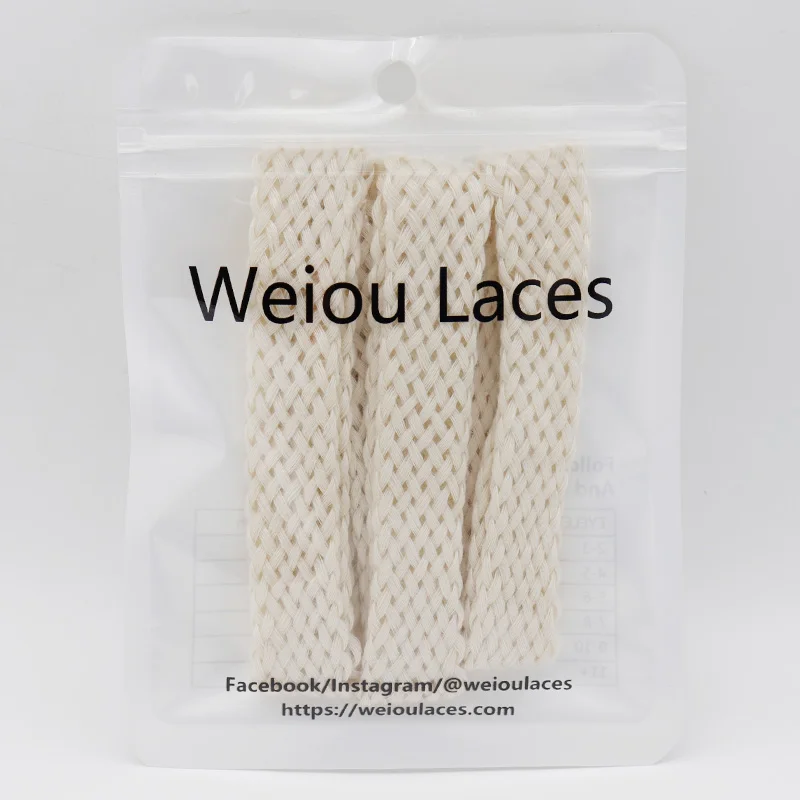 High Quality Unisex Casual Sneakers Black White Laces in 1.5cm Double Layer Cotton Thick Top Fat Shoelaces for Branded Shoes