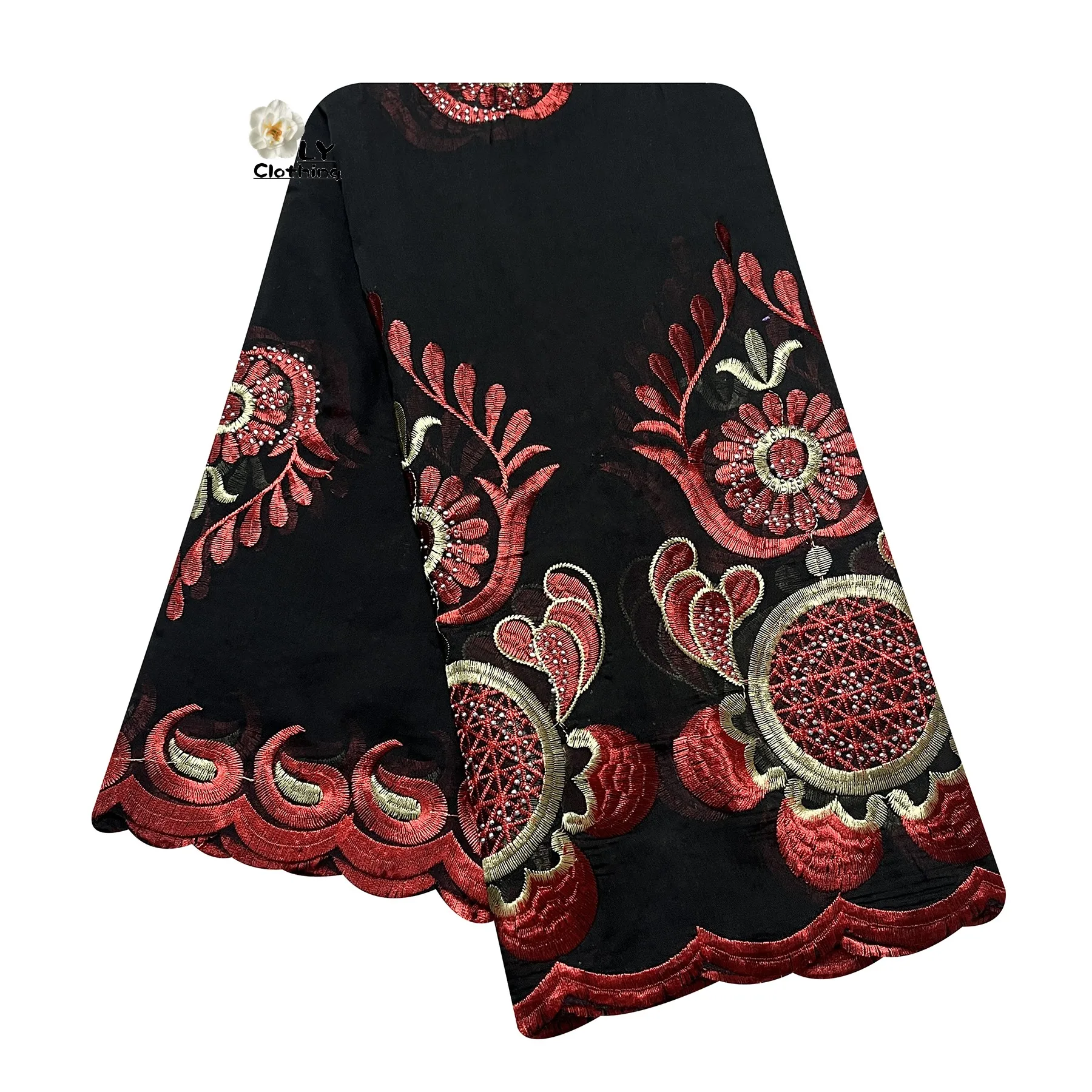 2023 New African Ladies Summer Outdoor Embroidered Cotton Scarf Shawl Fashionable Casual Diamond Scarf-Style Headscarf