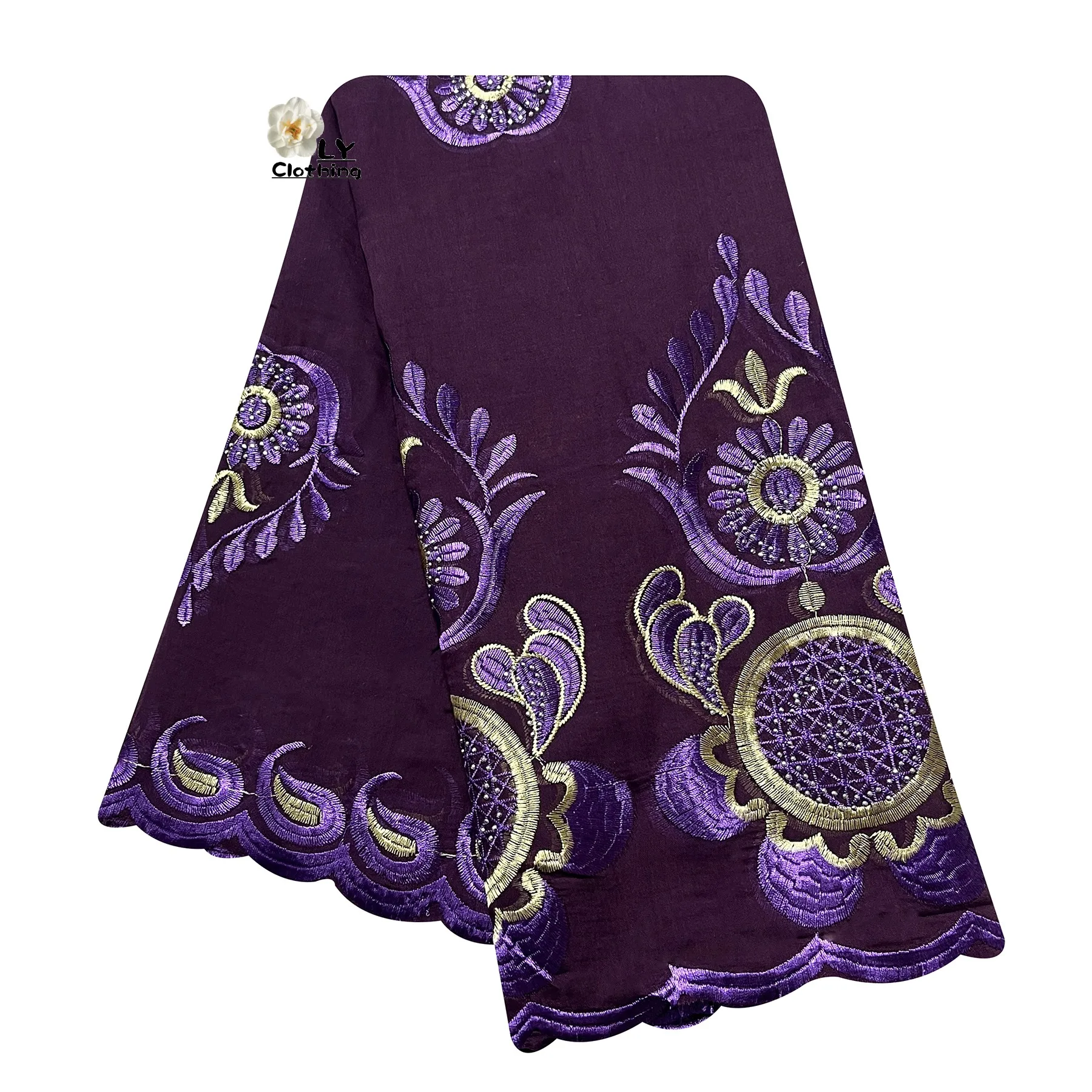 2023 New African Ladies Summer Outdoor Embroidered Cotton Scarf Shawl Fashionable Casual Diamond Scarf-Style Headscarf