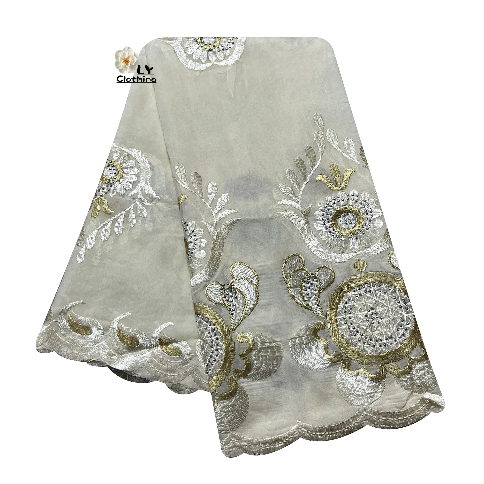 2023 New African Ladies Summer Outdoor Embroidered Cotton Scarf Shawl Fashionable Casual Diamond Scarf-Style Headscarf