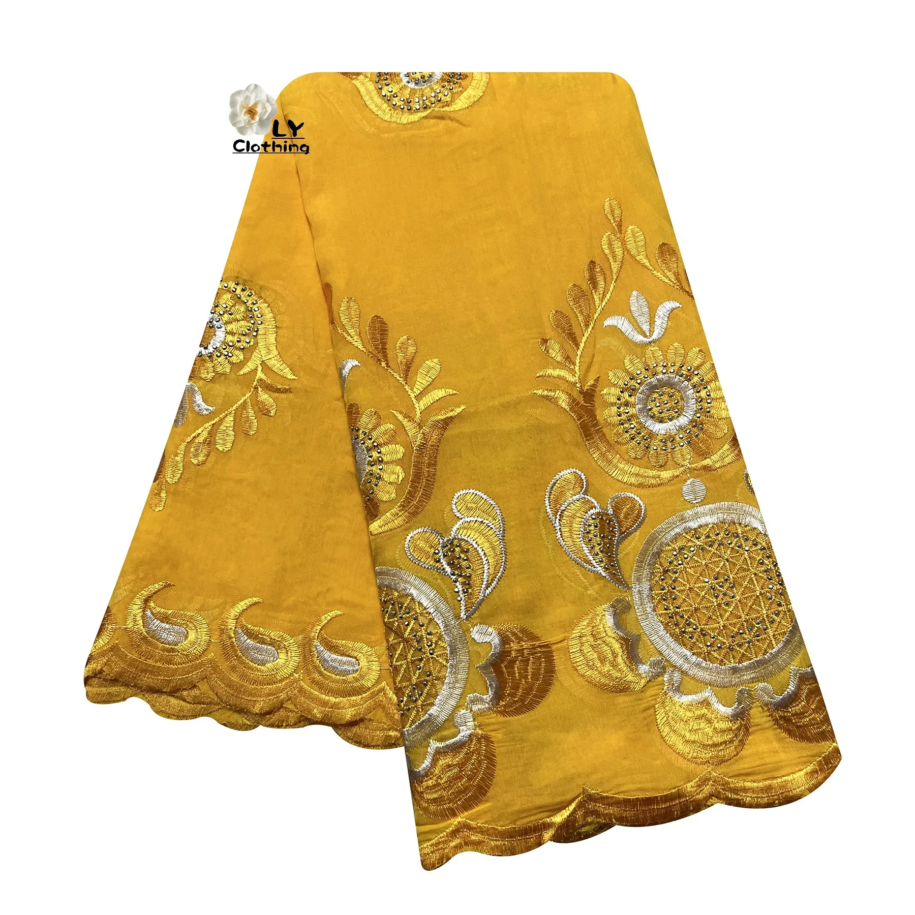 2023 New African Ladies Summer Outdoor Embroidered Cotton Scarf Shawl Fashionable Casual Diamond Scarf-Style Headscarf