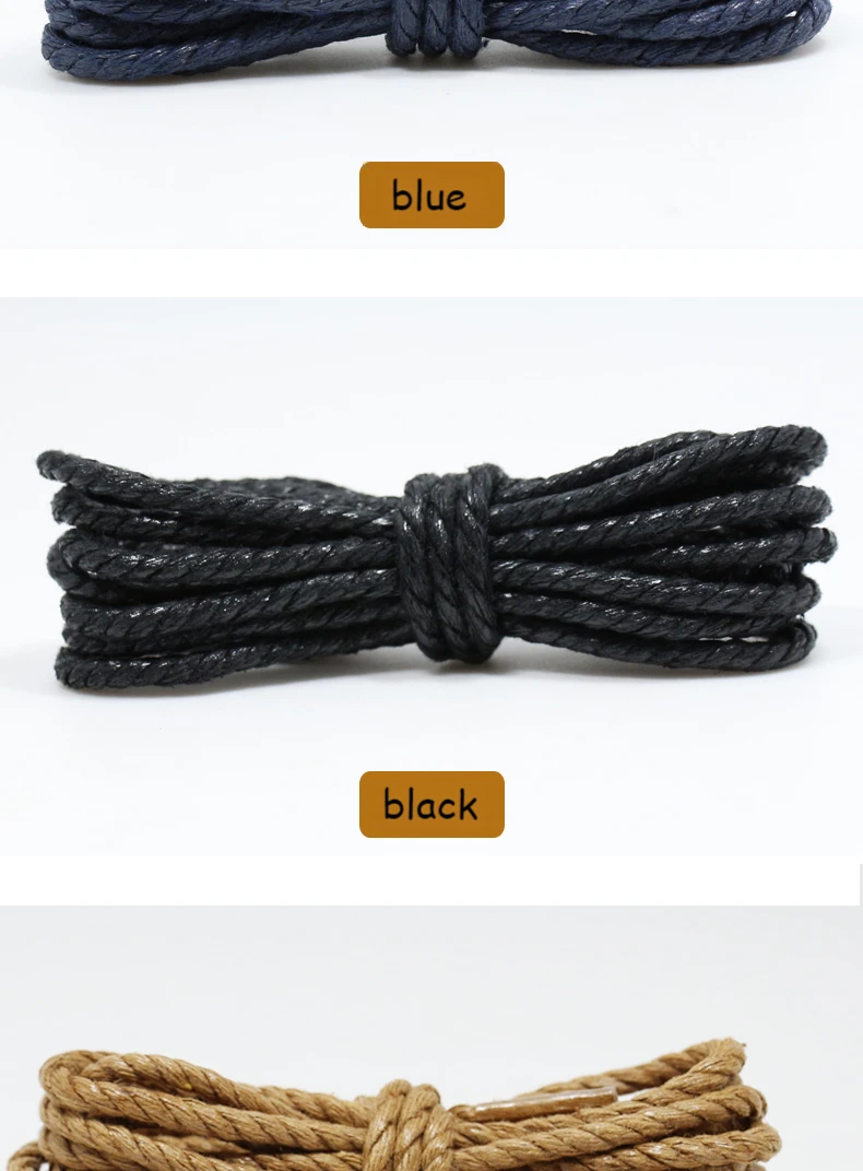 Waxed Shoeslaces for Women In Thick British Style Leather Shoes Boots Laces Round Black for Men Cotton Linen Fine Laces
