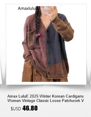 Amax luluE 2025 Hooded Pullovers Women Loose Japan Style Buttons Knitted Sweater Vintage Female New Autumn Fashion Retro Jumpers