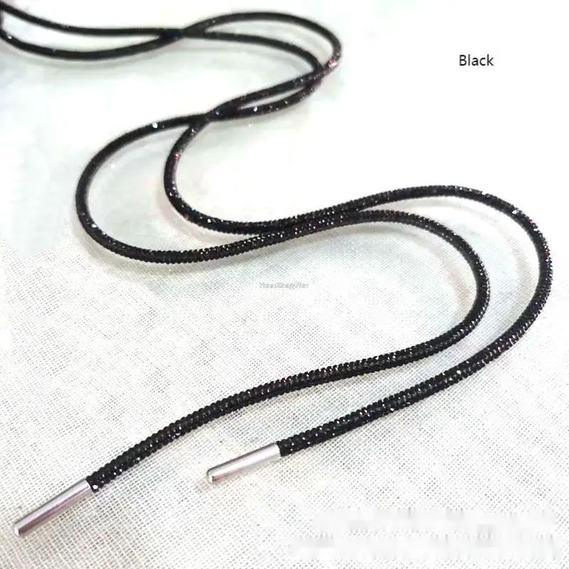 1Pcs Luxury Rhinestone Shoelaces for Shoes Rainbow Diamond Shoe Laces Sneakers Lace Shoes Round Shoelace 100/120/140/160CM