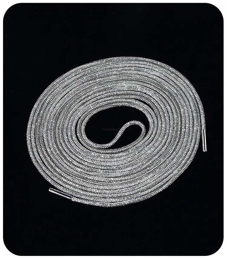 1Pcs Luxury Rhinestone Shoelaces for Shoes Rainbow Diamond Shoe Laces Sneakers Lace Shoes Round Shoelace 100/120/140/160CM