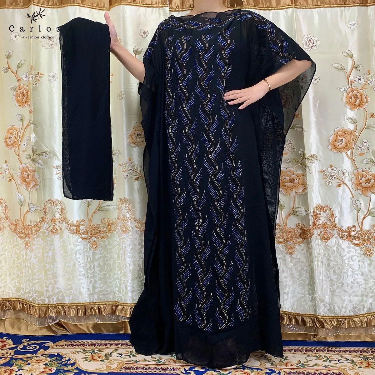 2025 New African Long Maxi Dress African Dresses For Women Plus Size Both Side Diamond Dress Robe Femme Clothes African Clothing