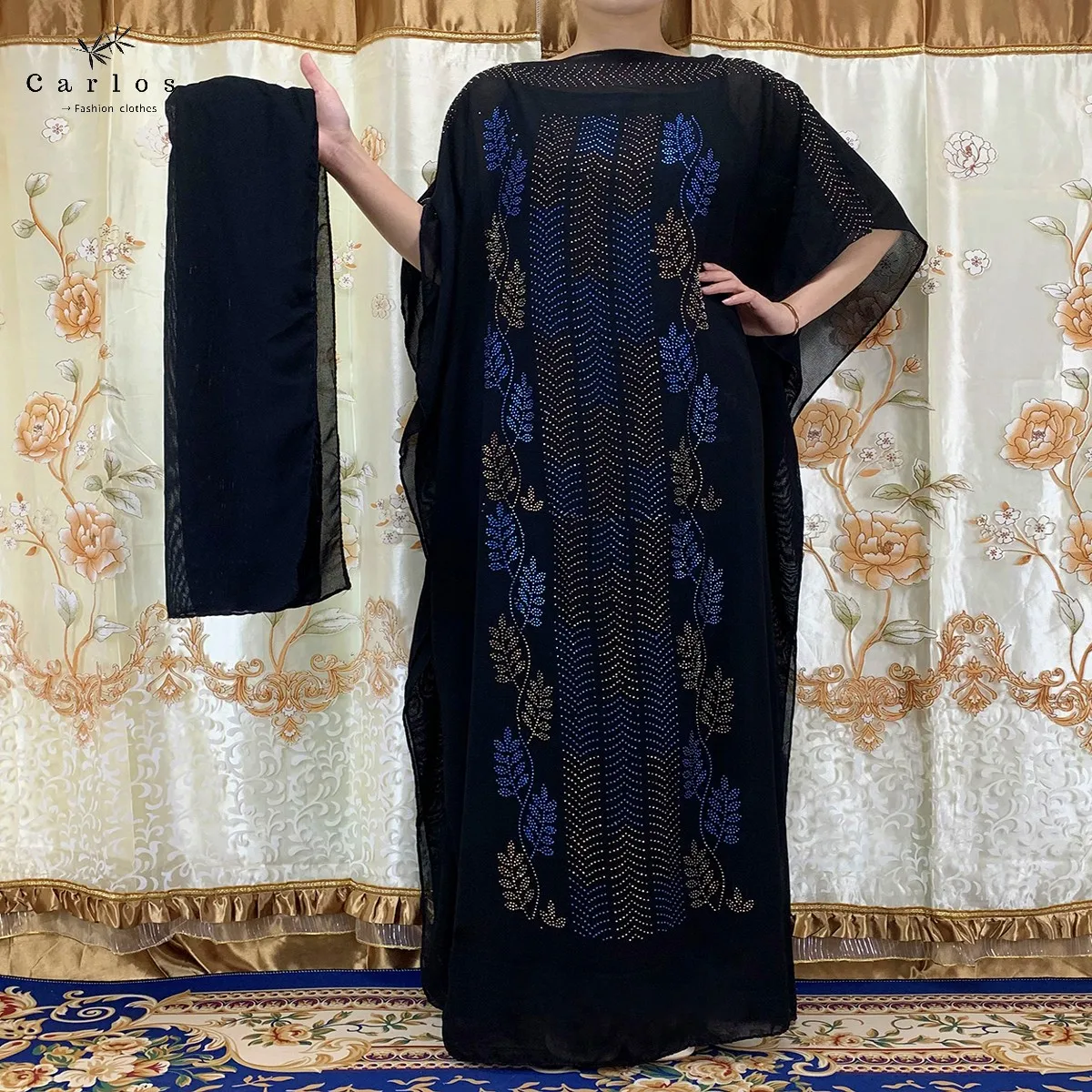 2025 New African Long Maxi Dress African Dresses For Women Plus Size Both Side Diamond Dress Robe Femme Clothes African Clothing
