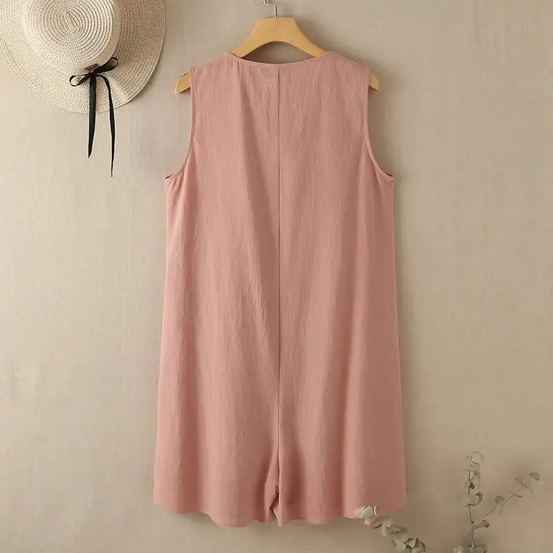 Stylish Women V Neck Sleeveless Rompers 2023 ZANZEA Summer Jumpsuits Short Playsuits Casual Solid Loose Beach Overalls Oversized