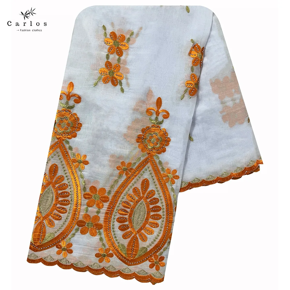 2026 Hot Sale African Women Scarfs Big Circle Design Big Embrodiery 100% Cotton Big Size Muslim Scarf for Shawls Pashmina Sc-42