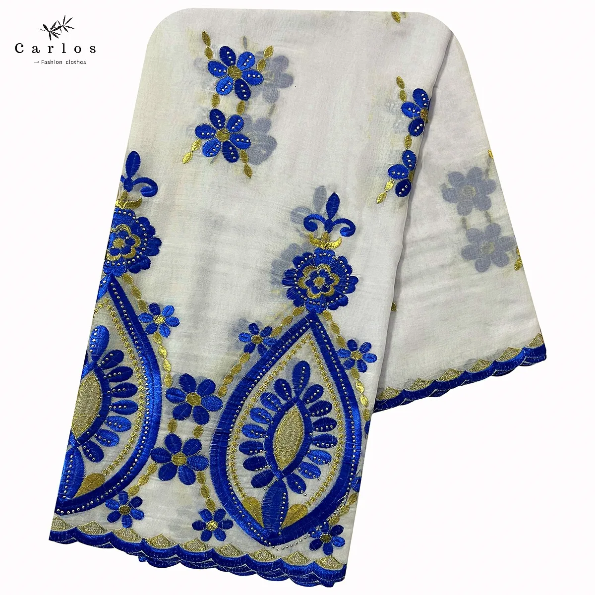 2026 Hot Sale African Women Scarfs Big Circle Design Big Embrodiery 100% Cotton Big Size Muslim Scarf for Shawls Pashmina Sc-42