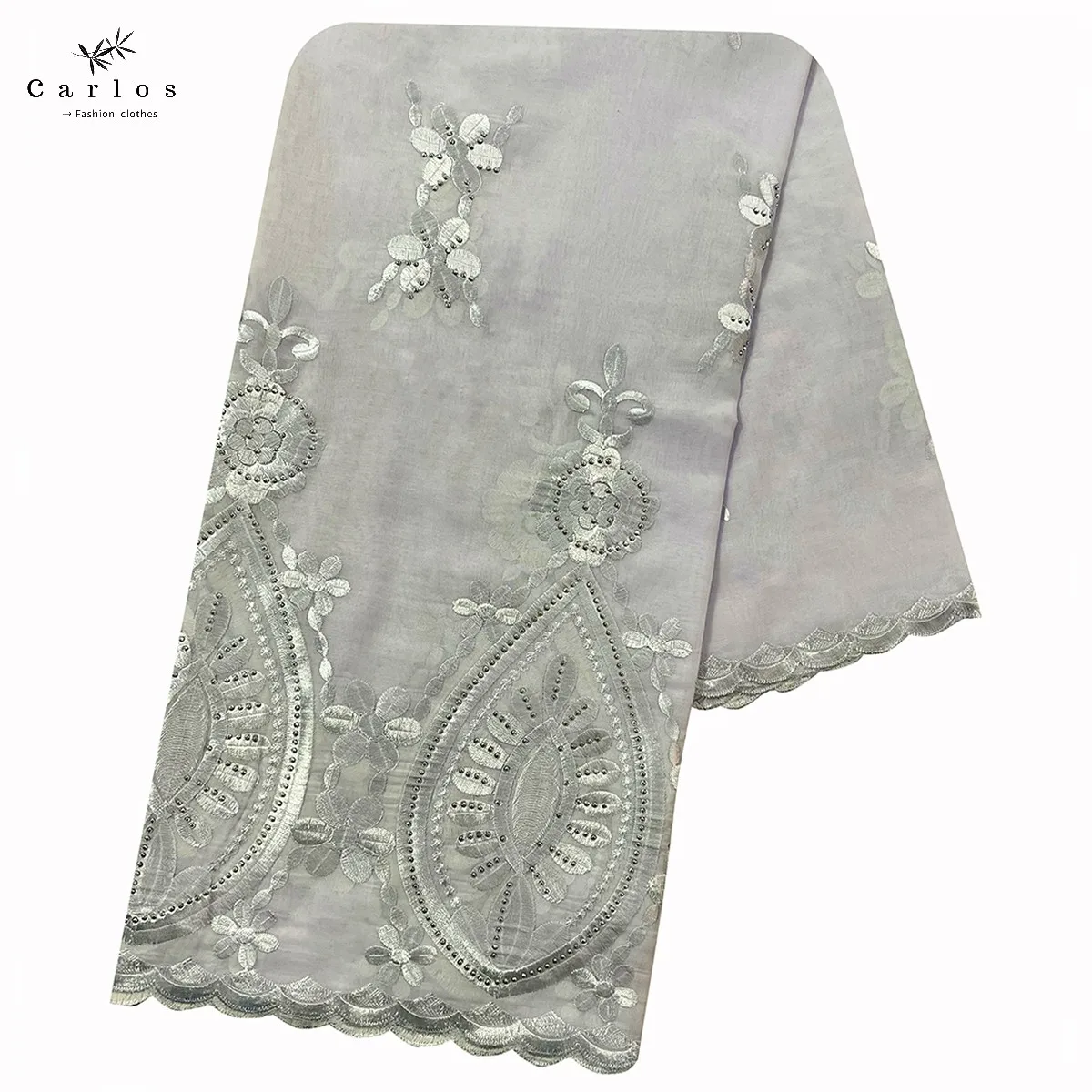 2026 Hot Sale African Women Scarfs Big Circle Design Big Embrodiery 100% Cotton Big Size Muslim Scarf for Shawls Pashmina Sc-42