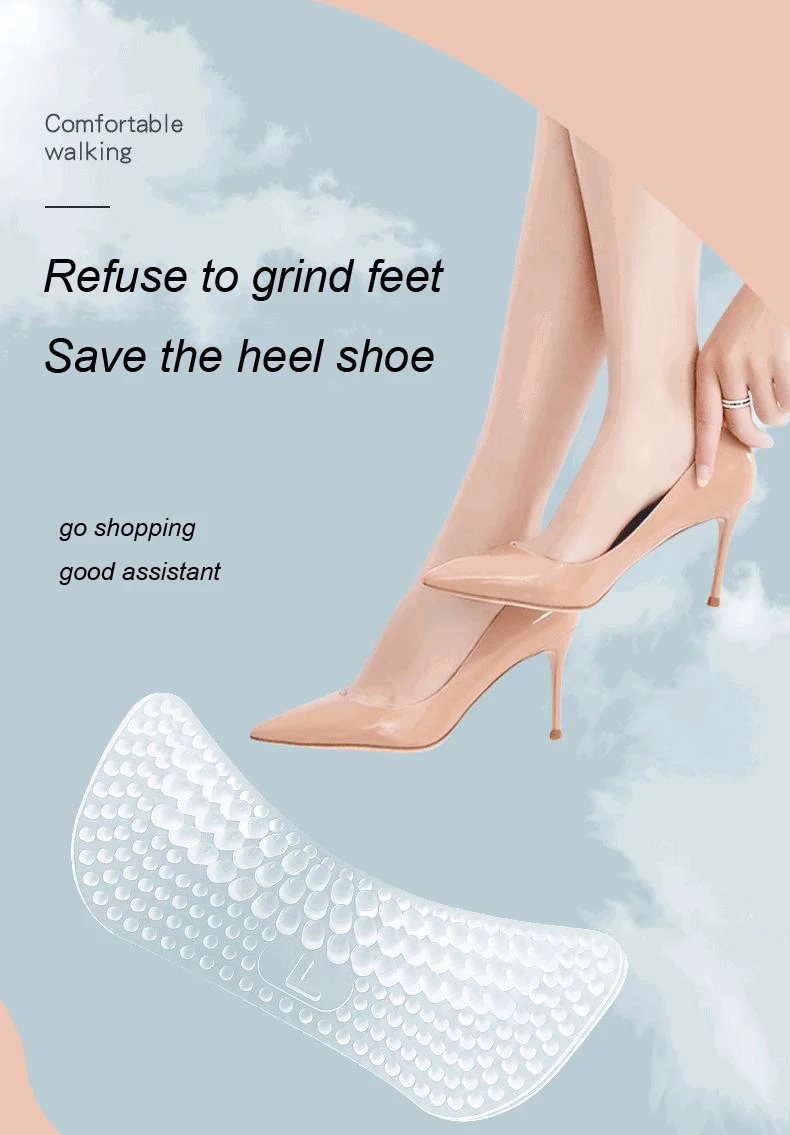 Upgrade Silicone Heel Stickers Heels Grips for Women Men Anti Slip Heel Cushions Non-Slip Inserts Pads Foot Heel Care Protector