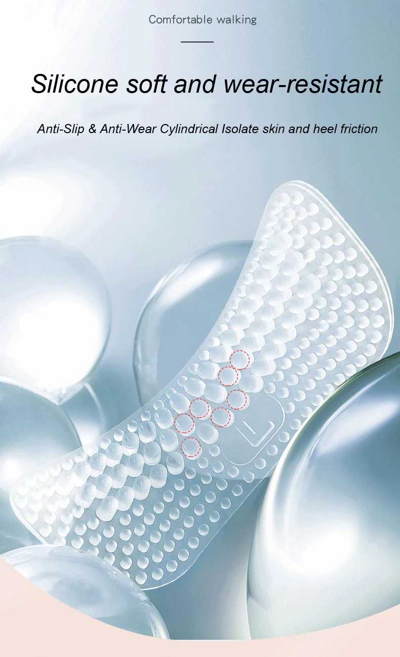 Upgrade Silicone Heel Stickers Heels Grips for Women Men Anti Slip Heel Cushions Non-Slip Inserts Pads Foot Heel Care Protector