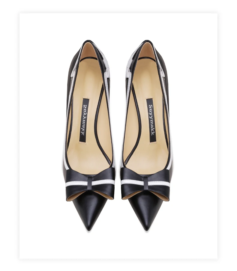 Women Pumps Black Slingbacks Women's 2026 Trend Butterfly-Knot High Heels Luxury Cinderella Pointed Toe Pumps Party Ladies Shoes