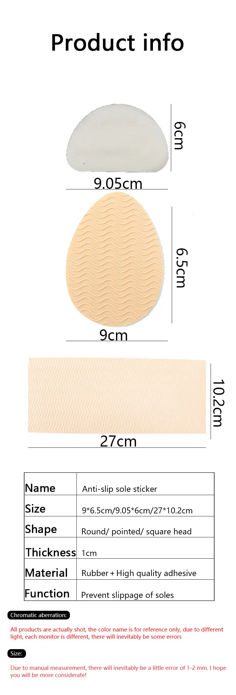 Non Slip Shoes Pads Self-Adhesive Shoe Grips Rubber Anti-Slip Insoles Stick Protector Silicone Resistant High Heels Sole Cover