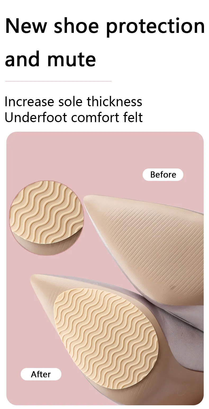 Non Slip Shoes Pads Self-Adhesive Shoe Grips Rubber Anti-Slip Insoles Stick Protector Silicone Resistant High Heels Sole Cover